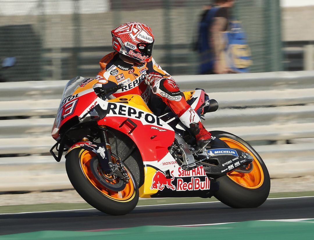 Marc Márquez durante los entrenamientos del GP Qatar