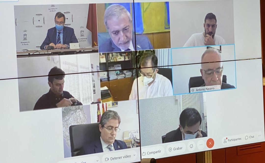 Celebración de la Junta de Portavoces en el ayuntamiento de Murcia