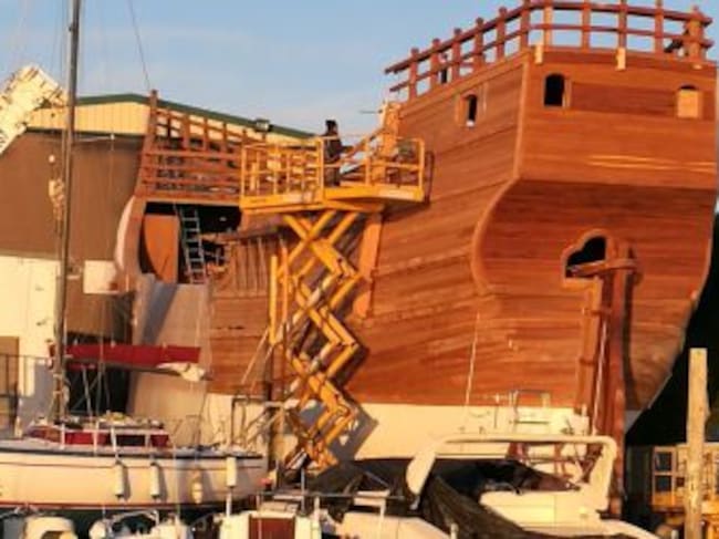 Casco ya terminado de la Nao Santa María