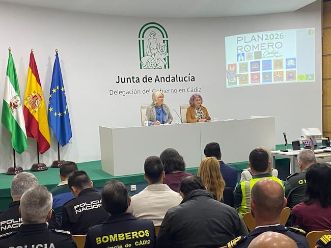 Mercedes Colombo y Blanca Flores durante la presentación del Plan Romero en los Caminos de Cádiz