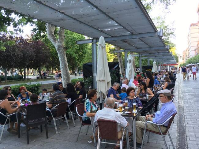 Una de las terrazas de la capital palentina