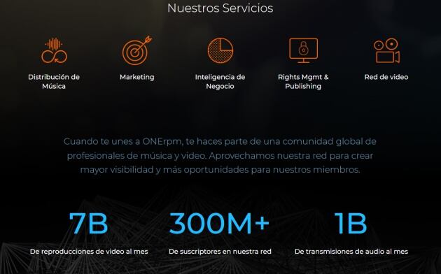 Página de inicio de la web de ONE