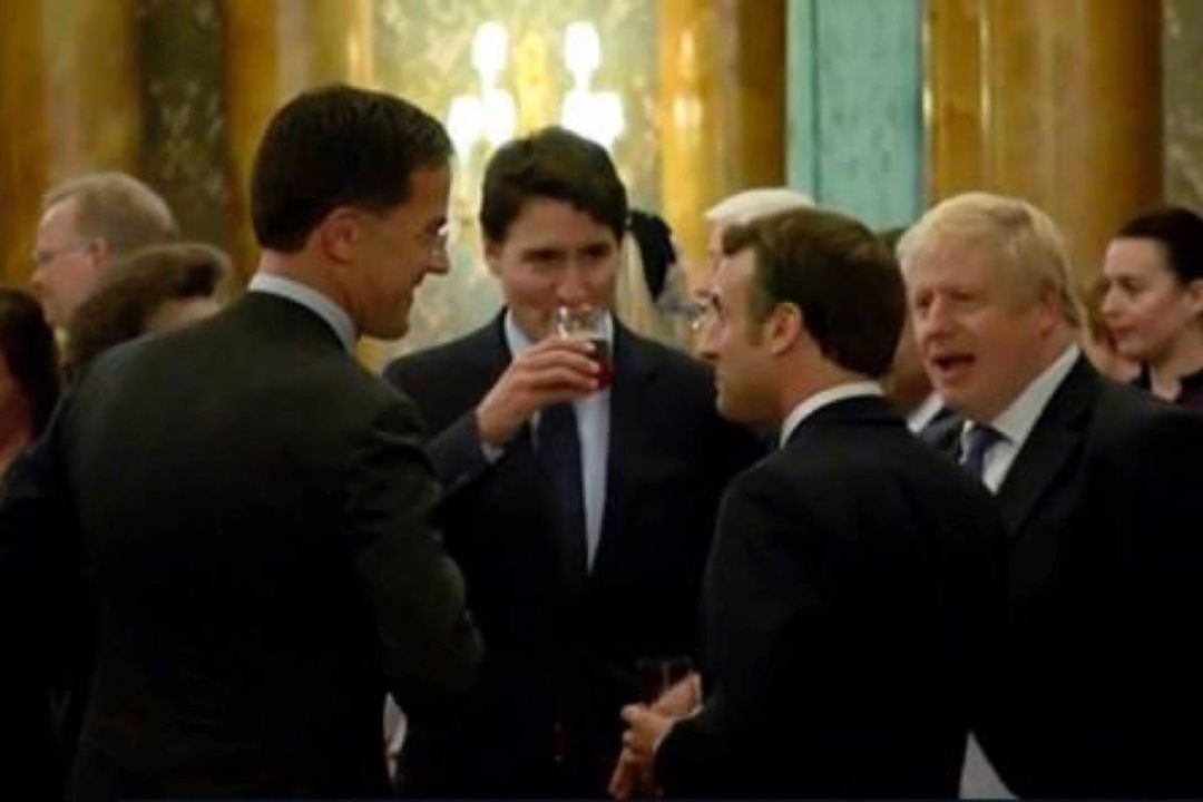 Trudeau, Macron y Boris Johnson en el vídeo en el que se burlan de Trump