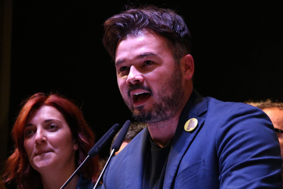 Gabriel Rufián en su rueda de prensa tras las elecciones 