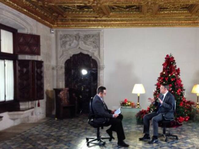 El Saló Daurat del Palau de la Generalitat ha acogido la entrevista al President Puig