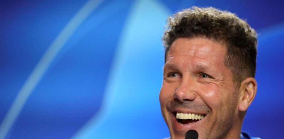 Simeone, durante la rueda de prensa previa al partido de la Champions