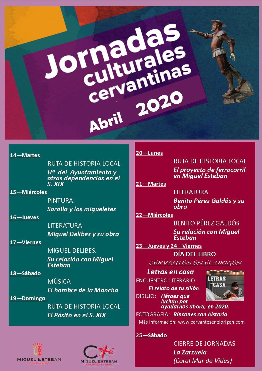 Cartel de las Jornadas Cervantinas 2020