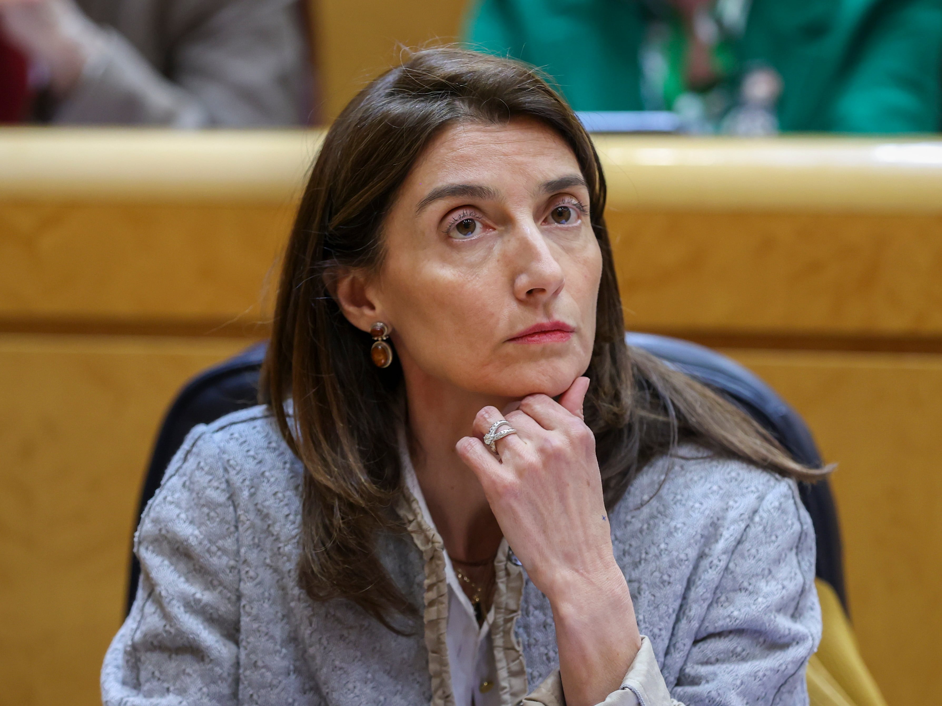 MADRID, 16/05/2023.- La ministra de Justicia, Pilar Llop, en la sesión de control celebrada este martes en el pleno del Senado, en Madrid. EFE/ Kiko Huesca
