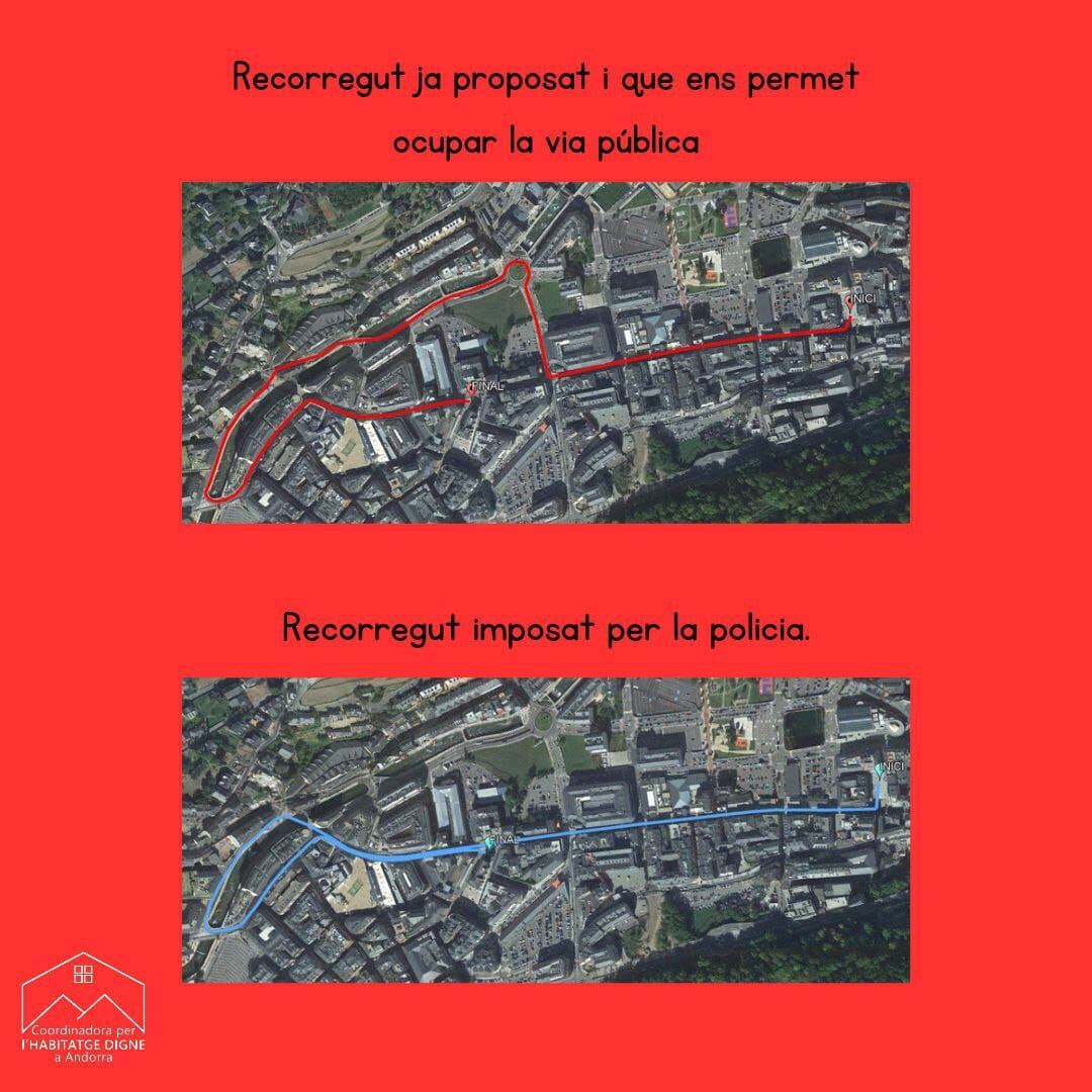 Els dos recorreguts que hauran de triar els membres de la plataforma per l'Habitatge Digne