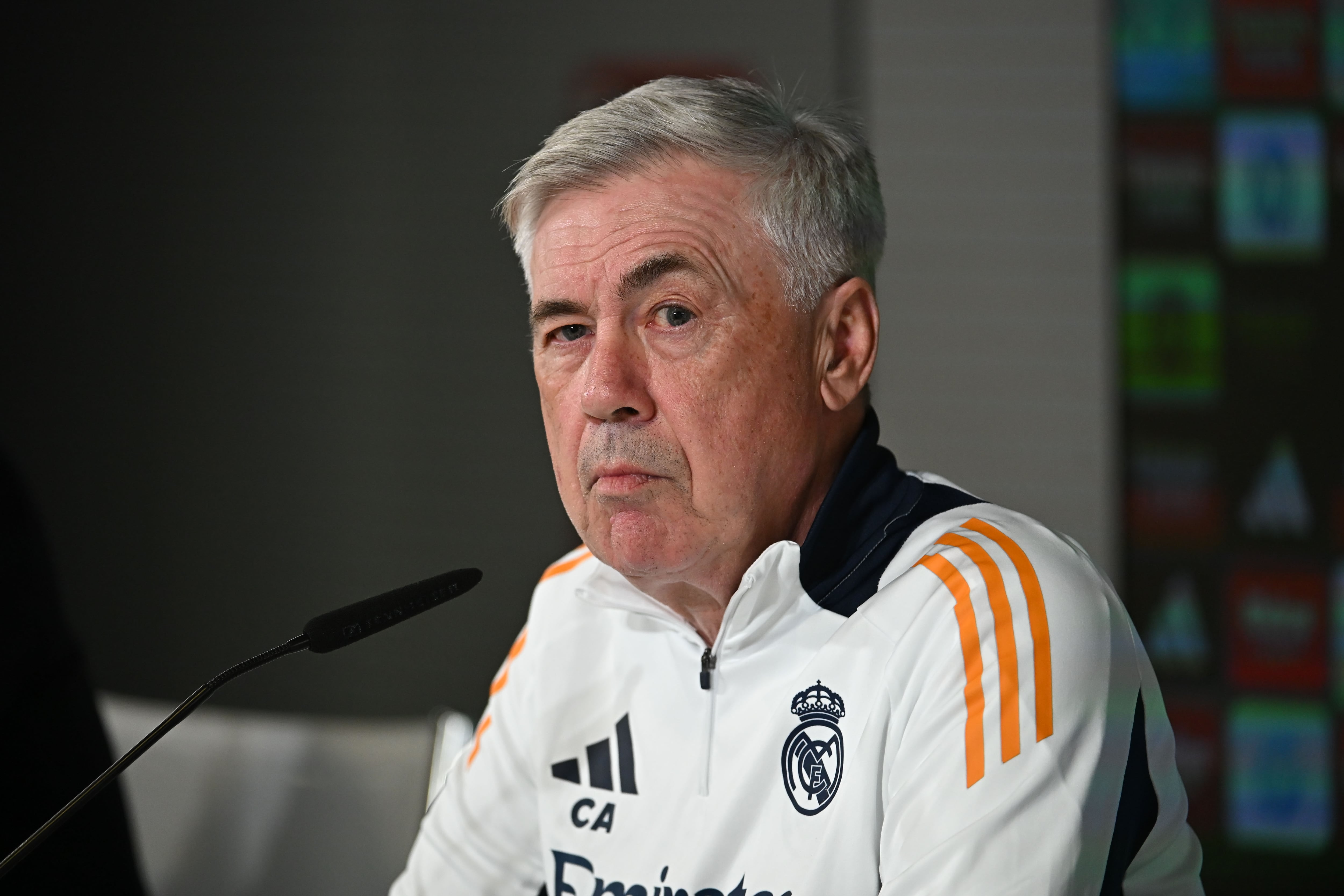 El entrenador del Real Madrid, Carlo Ancelotti, en rueda de prensa