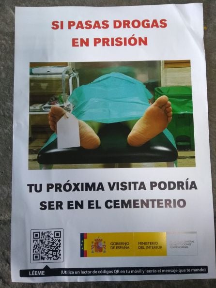 Cartel de la campaña de concienciación contra el tráfico de drogas en las prisiones