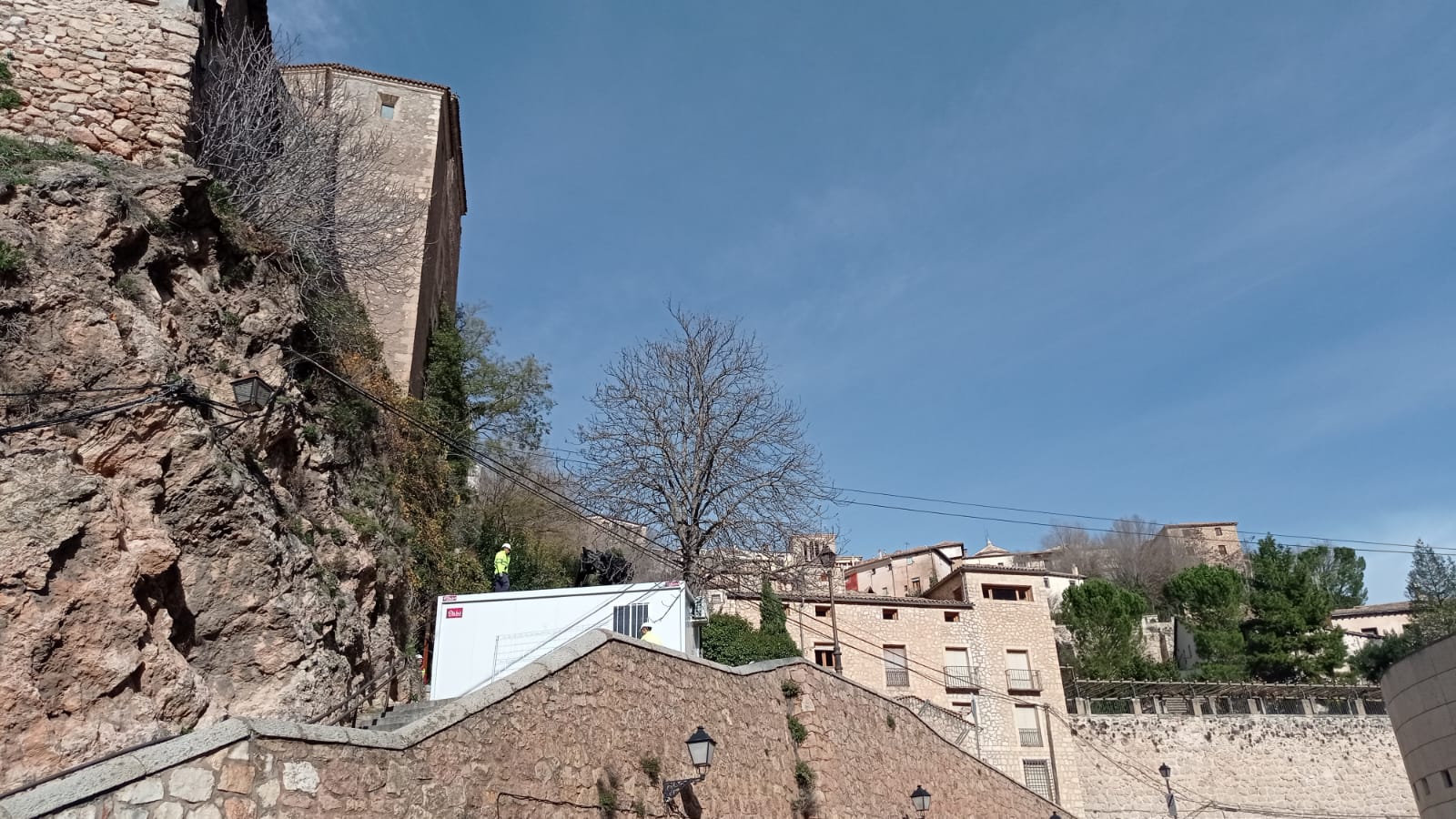 Las obras de los remontes al Casco Antiguo de Cuenca, en una imagen de archivo