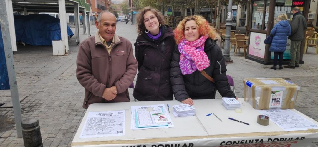 Algunos concejales del Ayuntamiento como Eva Martínez, de Leganemos (en el centro de la imagen), han participado en la consulta popular