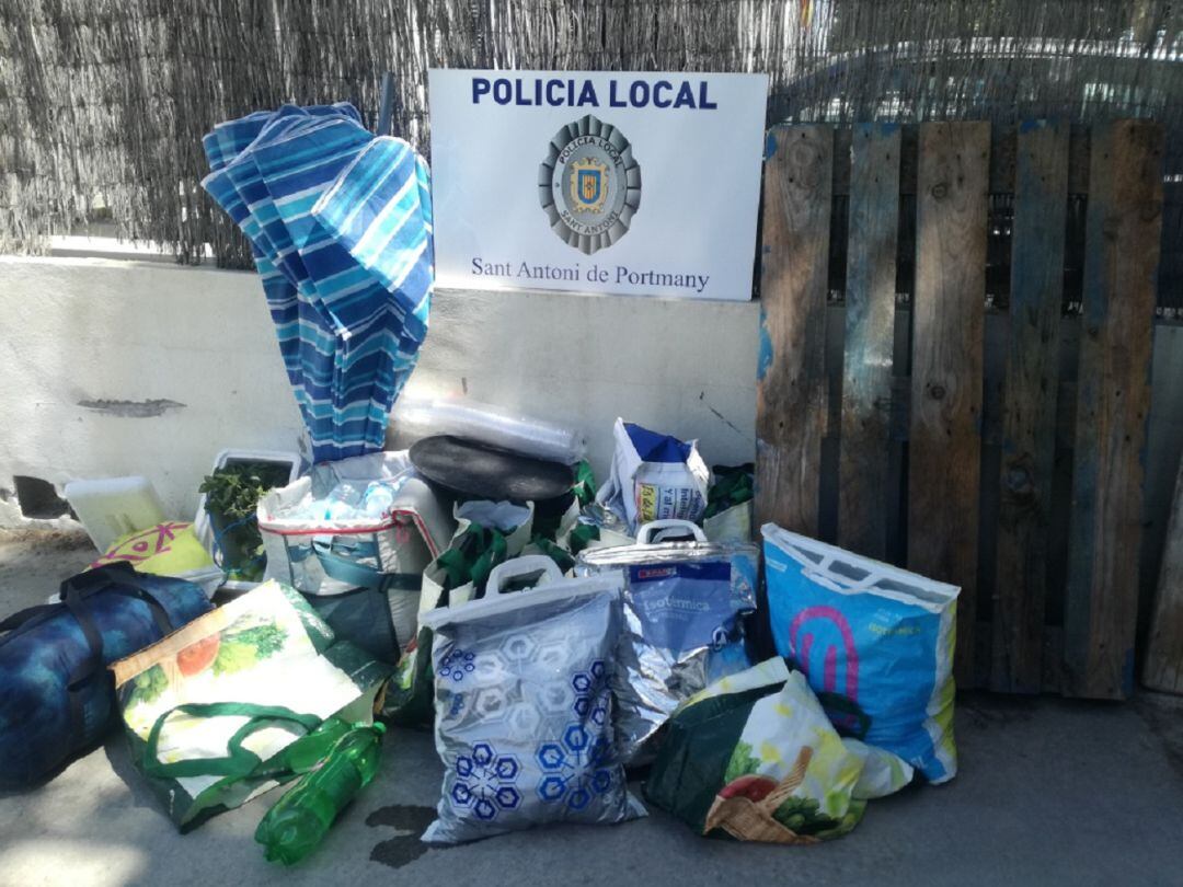 Imagen de parte del material incautado