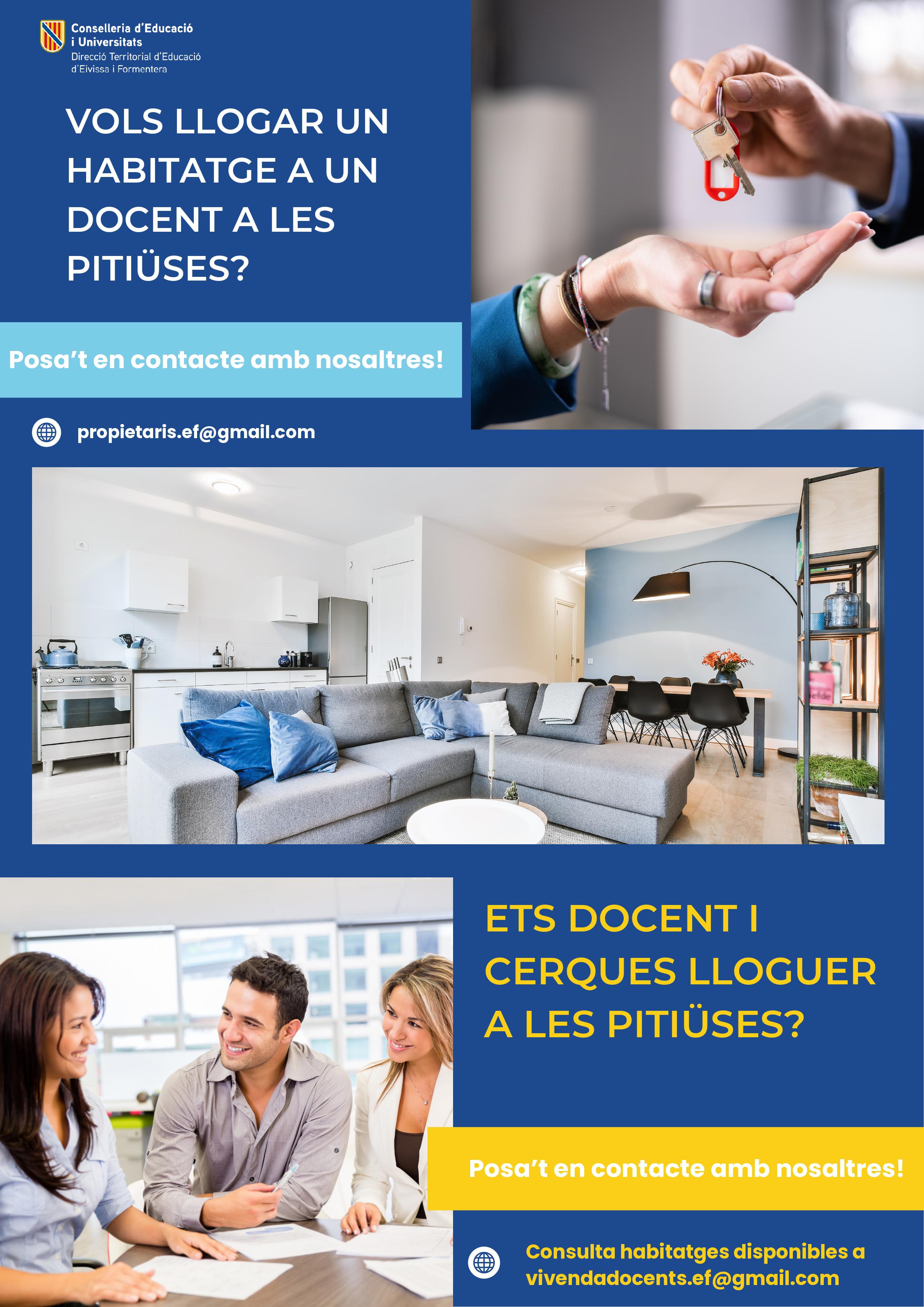 Cartel informativo dirigido a propietarios de viviendas y a los docentes