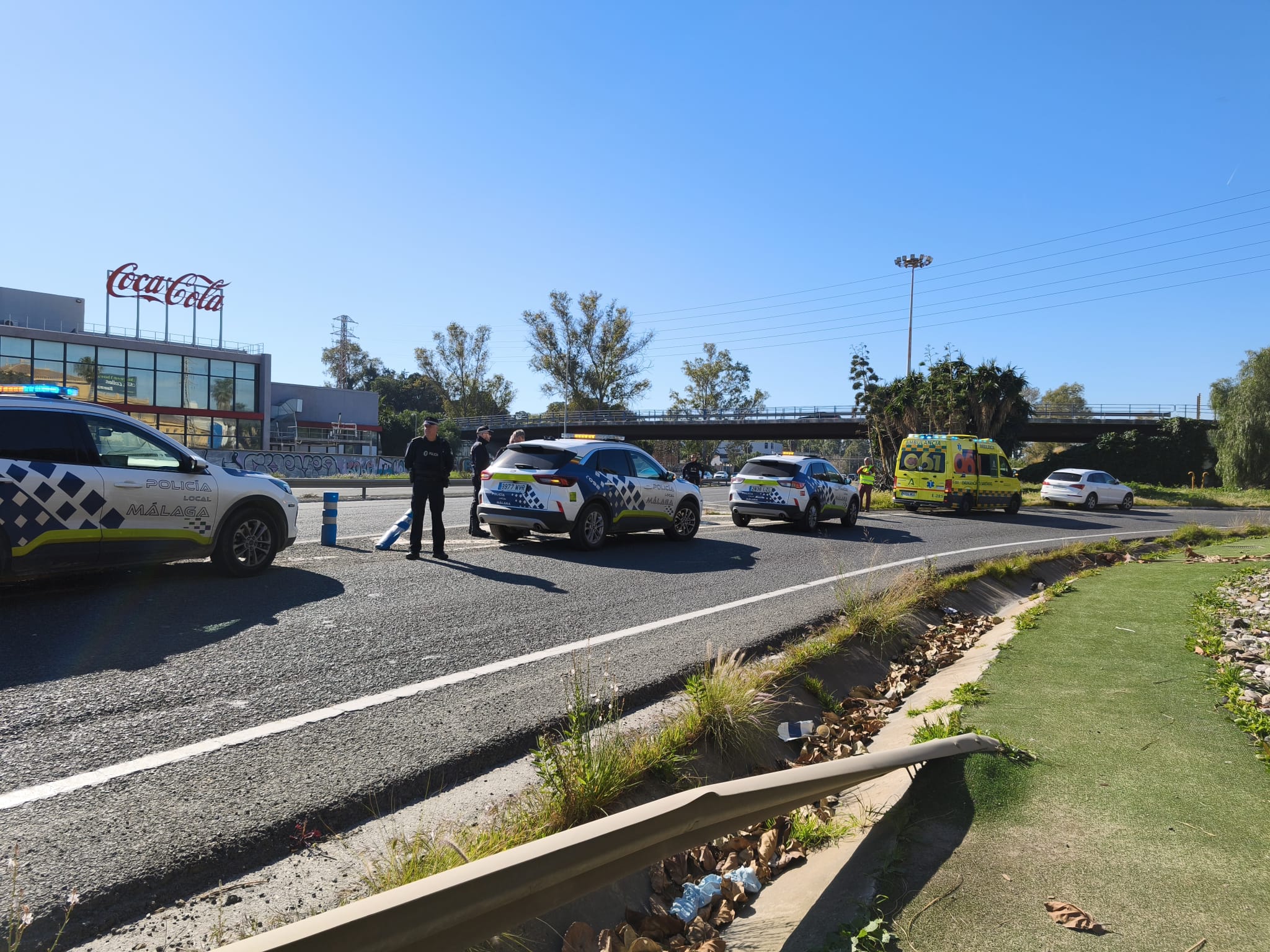 Lugar del accidente en Málaga