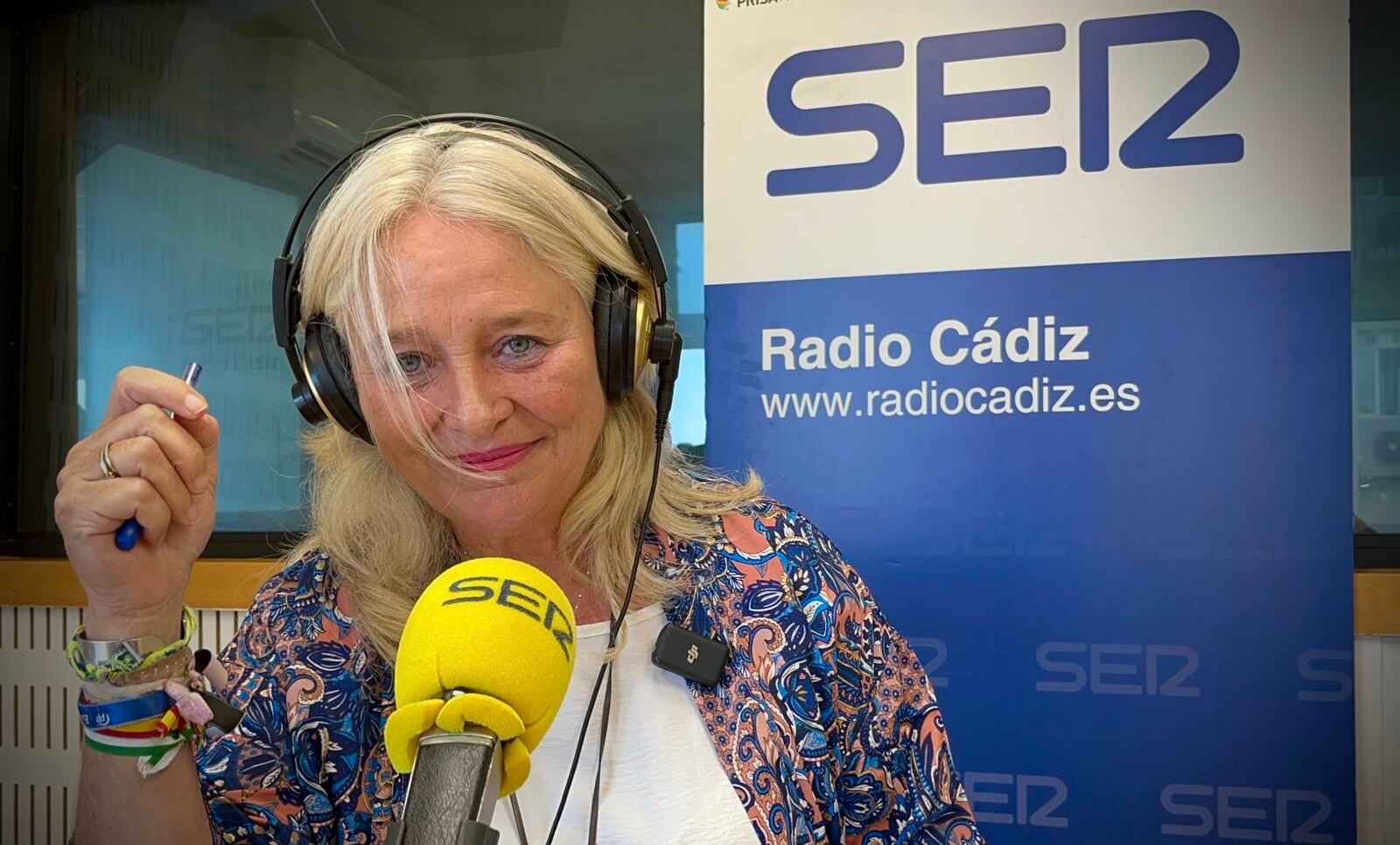 Mercedes Colombo, esta mañana, en los estudios de Radio Cádiz