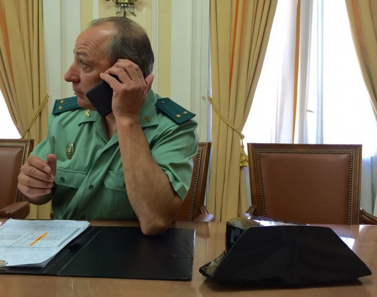 El Teniente Manuel Piteira en la presentación de la campaña