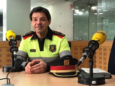 Joan Costa, cap dels Mossos de Trànsit, durant l'entrevista a Ràdio Girona