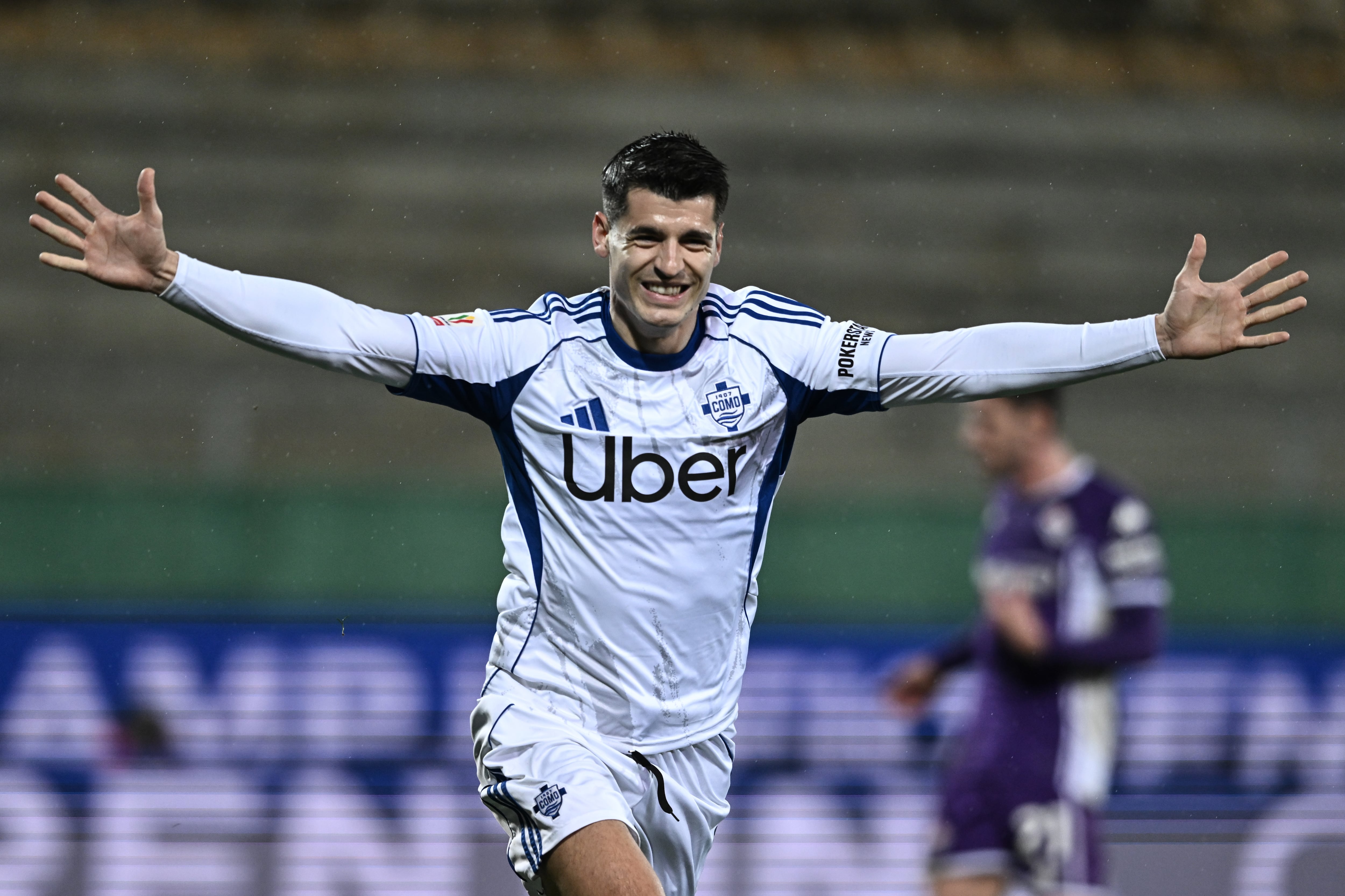 Álvaro Morata celebrando su gol frente a la Fiorentina en la Copa Italia