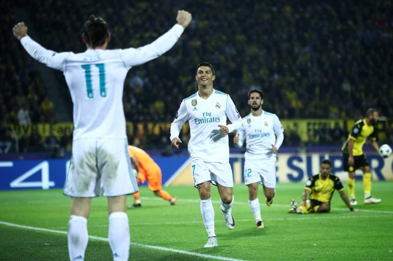 Bale celebra su gol ante el Dortmund