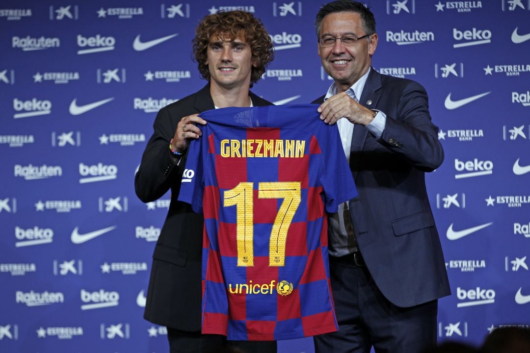 Antoine Griezmann, en su presentación con el Barcelona