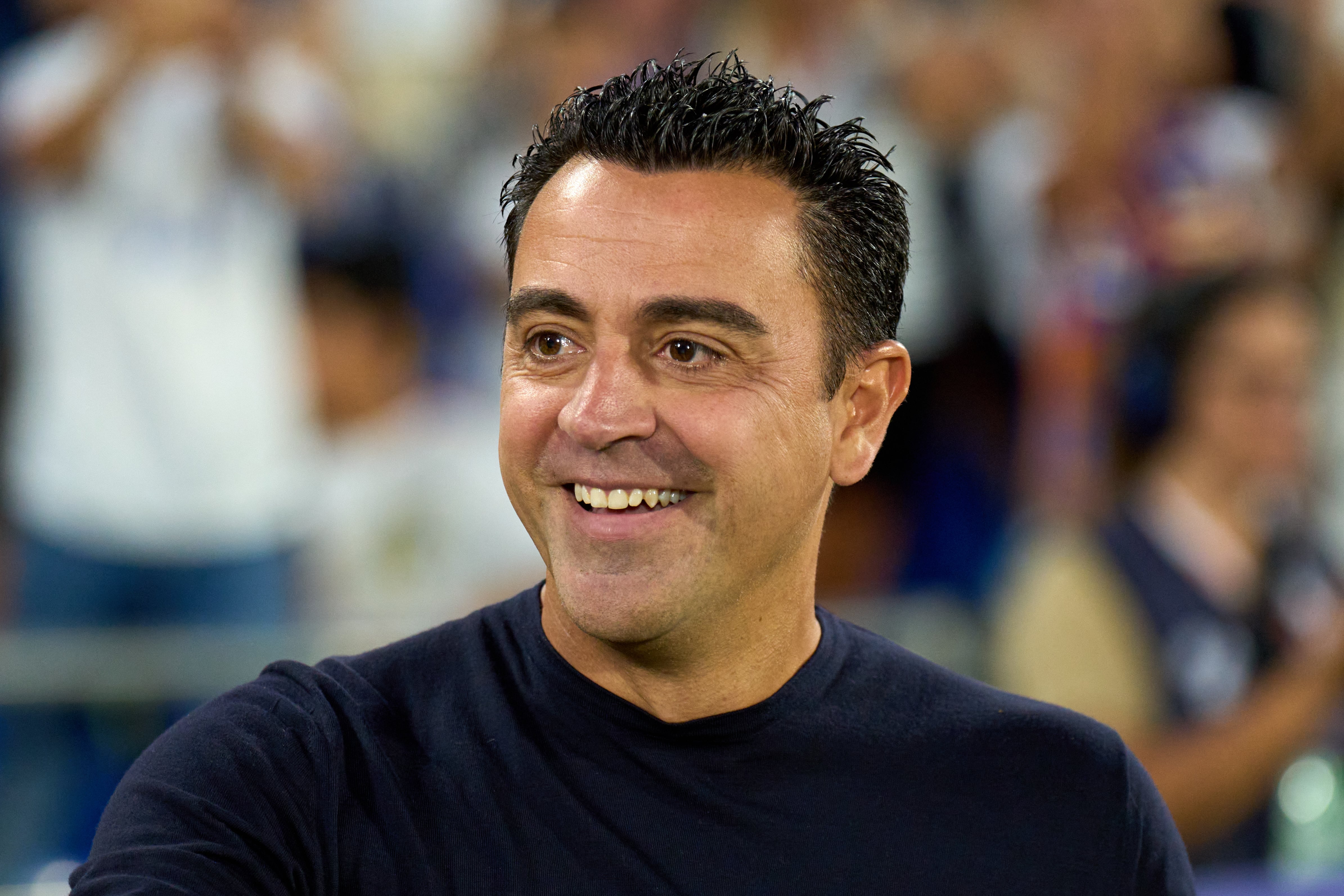 Xavi Hernández, durante un partido con el Barça en el Coliseum Alfonso Pérez. (Photo by Angel Martinez/Getty Images)