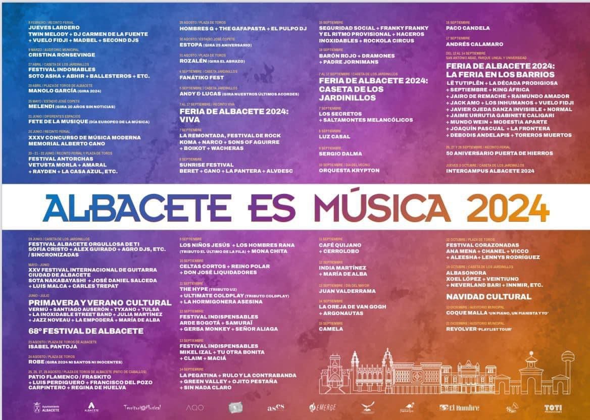 Agenda de la programación musical en Albacete para 2024