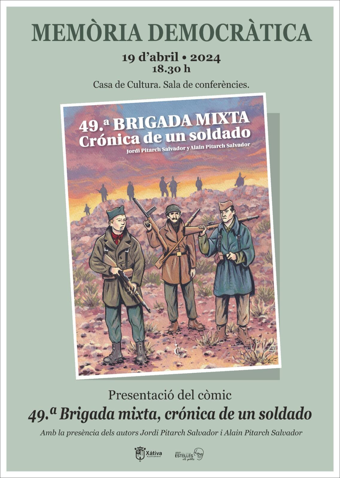 Xàtiva presenta demà a la Casa de Cultura el còmic «49ª Brigada Mixta. Crónica de un soldado»