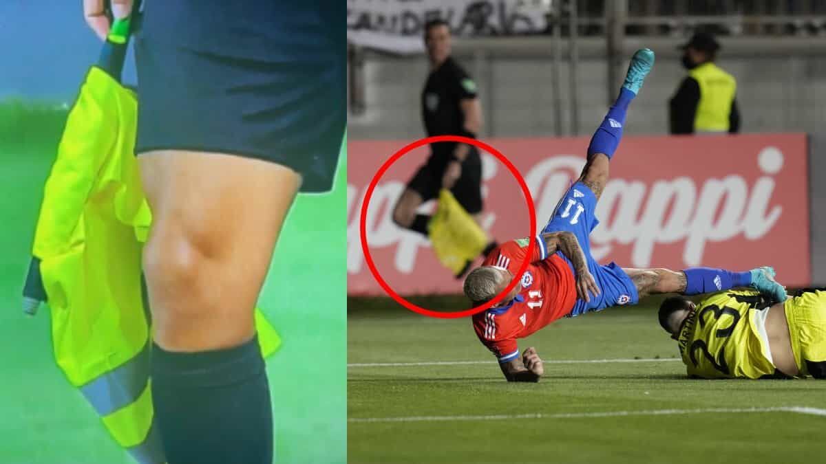 Los árbitros asistentes utilizaron un chaleco reflectante como banderín