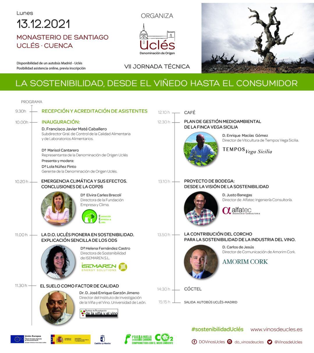 Cartel de la VII Jornada Técnica de Sostenibilidad de la D.O. Uclés