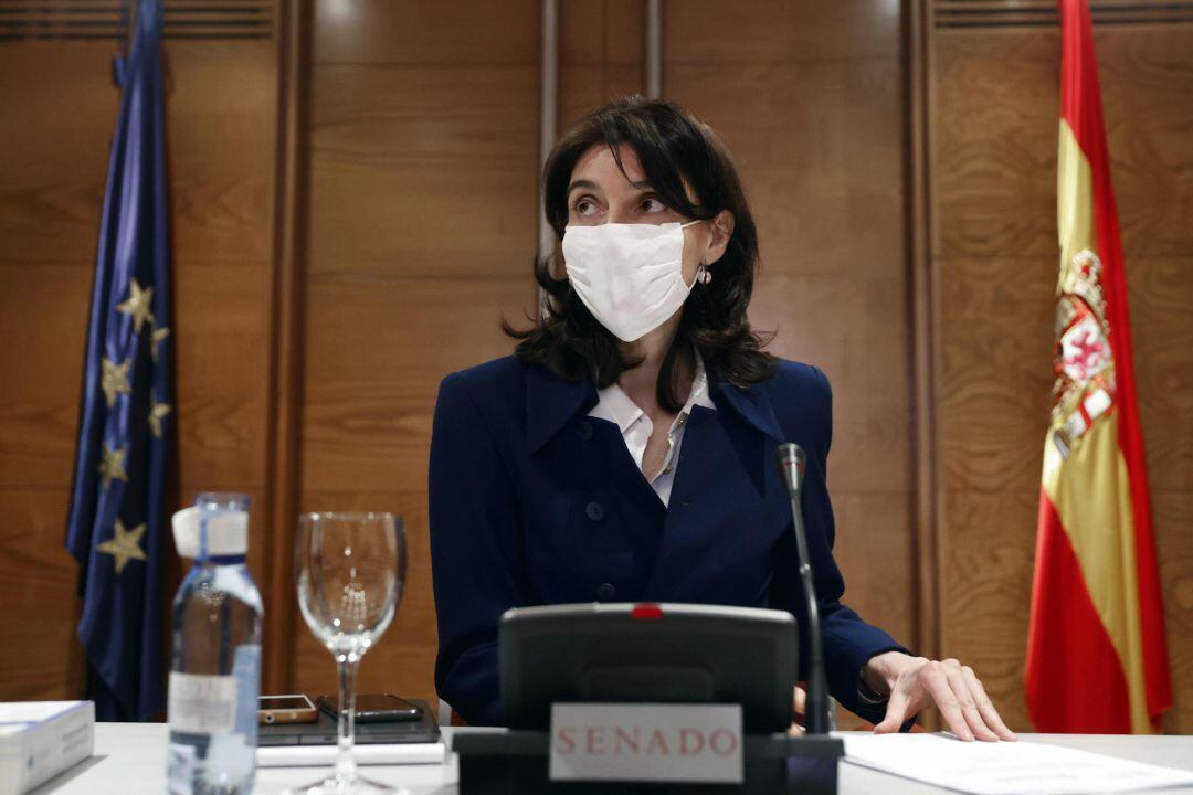 La presidenta del Senado, Pilar Llop, preside una reunión de la Junta de Portavoces, este martes, en Madrid. 