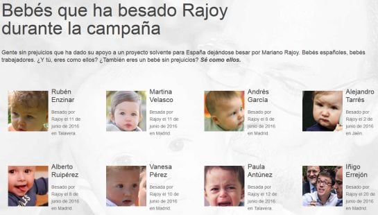 Captura de pantalla de la web rajoypresidente.es.