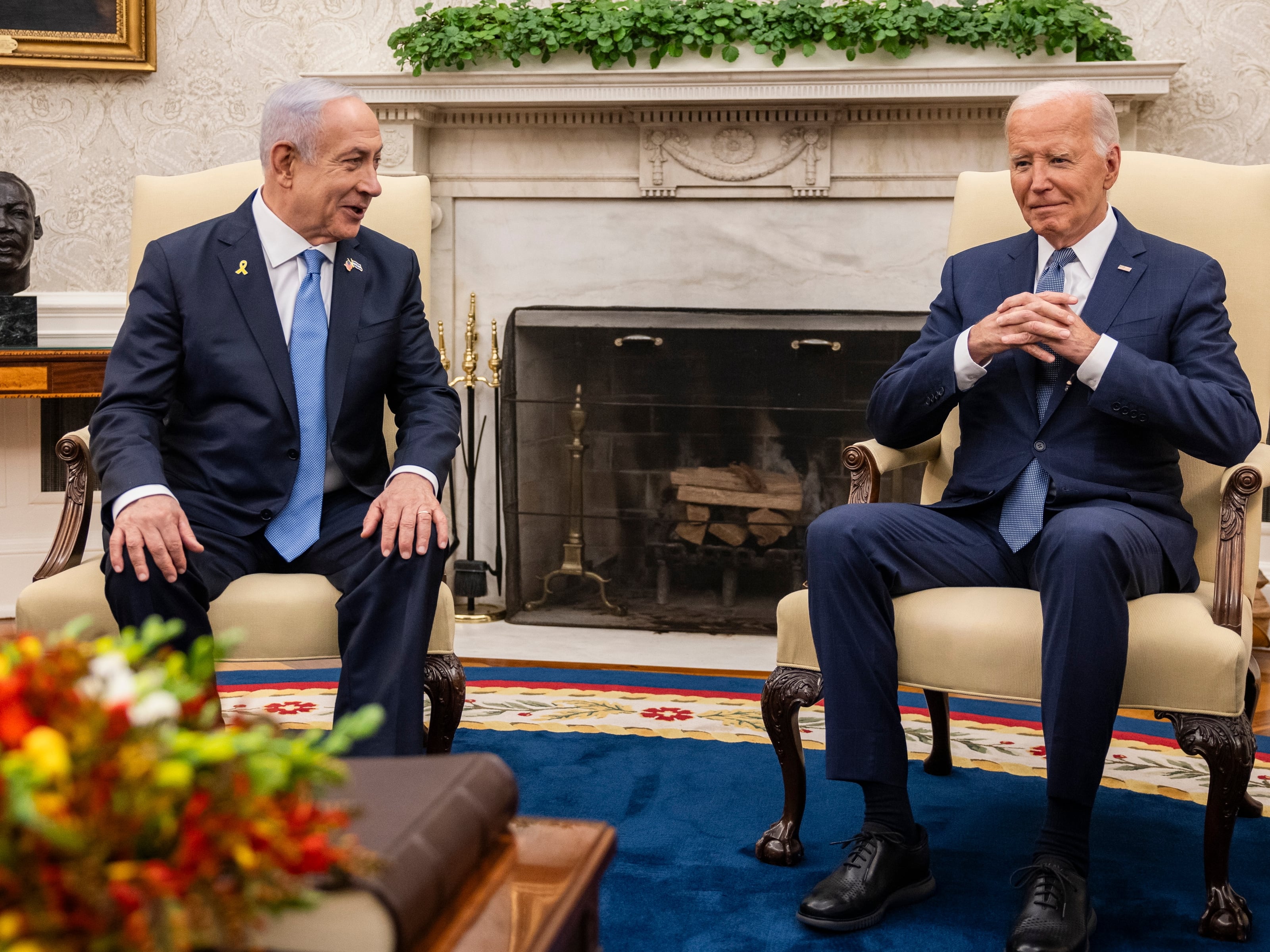 Benjamin Netanyahu y Joe Biden. EFE/EPA/SAMUEL CORUM / POOL