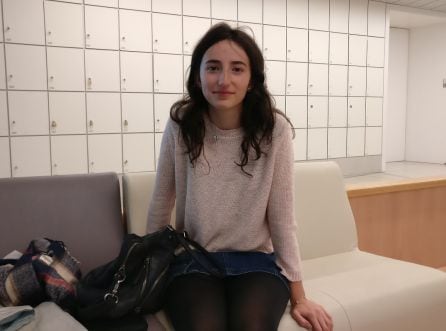 La estudiante hijas de Erasmus Ana Garre, en la Universidad Carlos III de Madrid