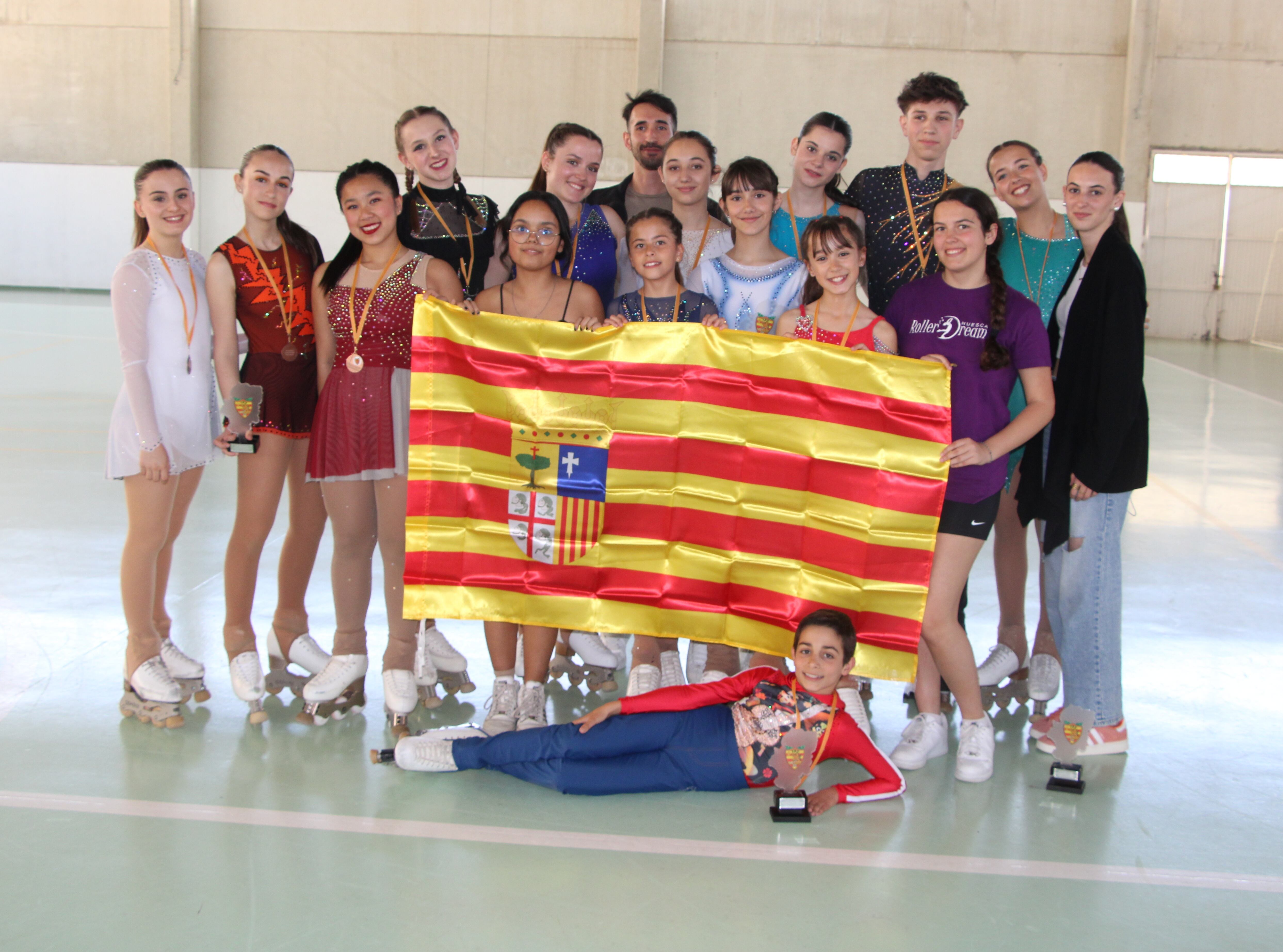 Deportistas del Club Roller Dream Huesca en el Campeonato de Aragón