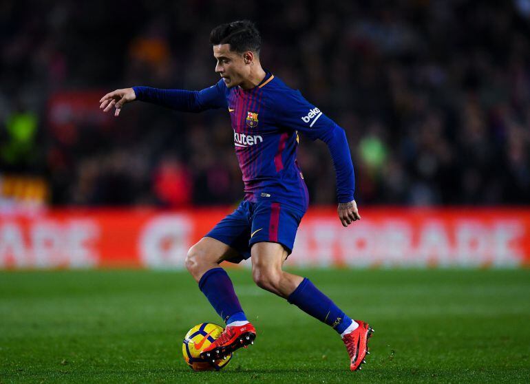 Philippe Coutinho durante el encuentro del Barcelona ante el Alavés.