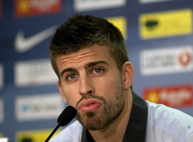 Piqué, durante una rueda de prensa