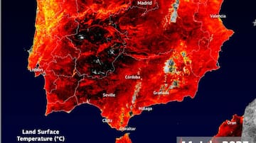 Un satélite capta una alarmante imagen producida por la ola de calor en España