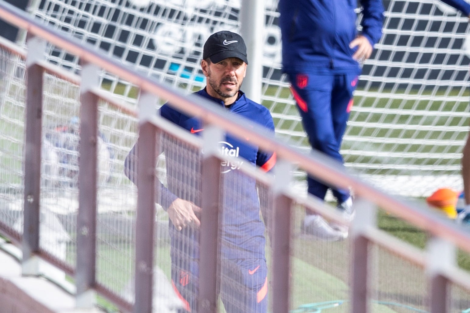 Simeone, durante un entrenamiento del Atlético, la pasada semana