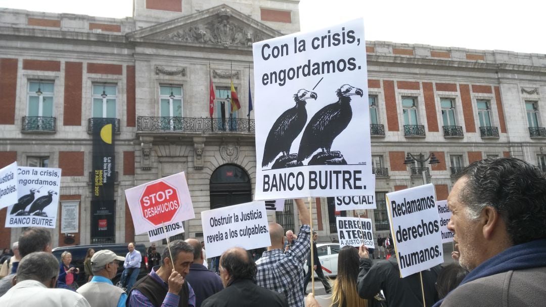 Protesta contra los fondos buitre en Madrid