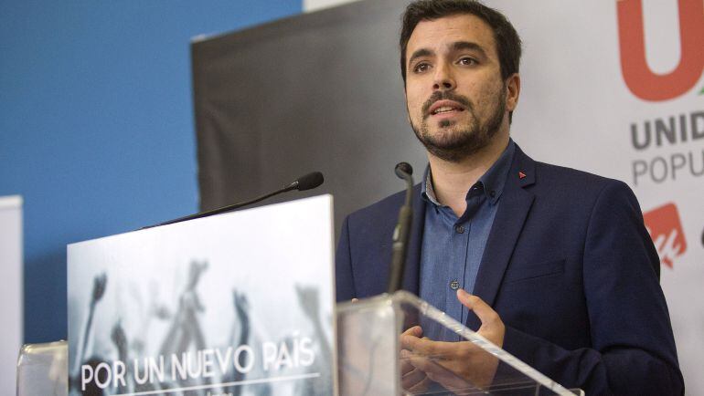 El candidato de Unidad Popular a la presidencia del Gobierno, Alberto Garzón