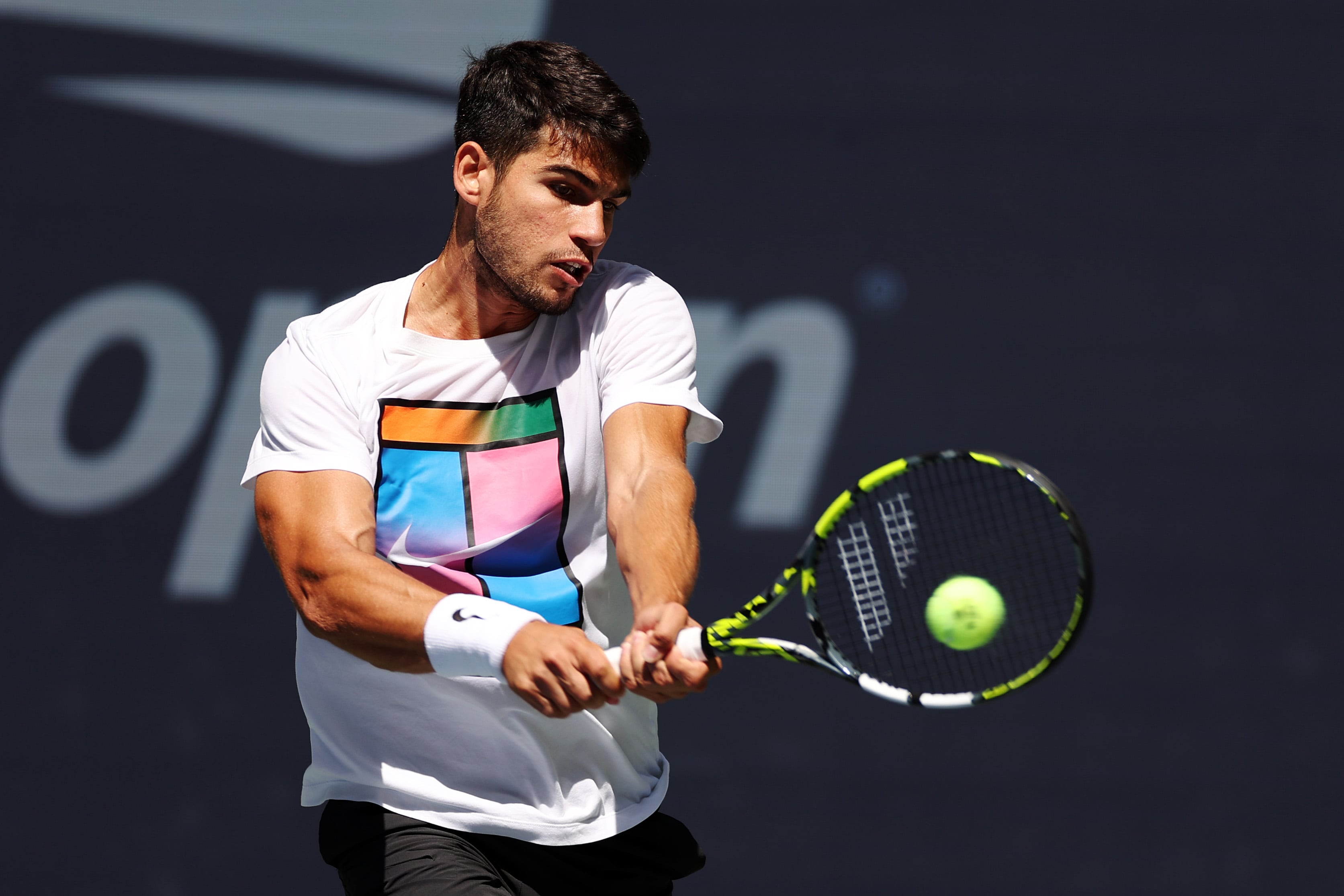 Carlos Alcaraz entrena para el US Open 2024