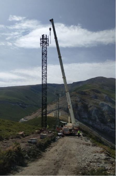 La antena colocada