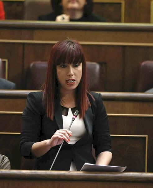 La diputada socialista Patricia Hernández durante su intervención este miércoles en la sesión de control al Gobierno en el Congreso