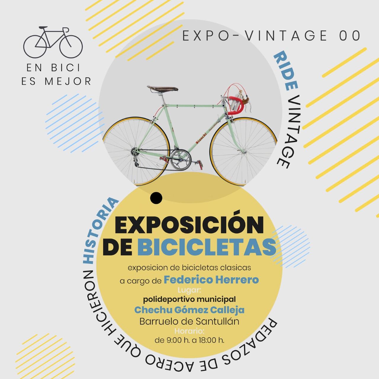 El Ayuntamiento de Barruelo de Santullán organiza una muestra de bicicletas clásicas, bajo el título de “Expo Vintage 00”