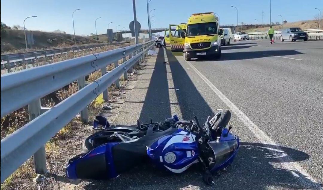 Imagen del accidente ocurrido en el kilómetro 41 de la M50.