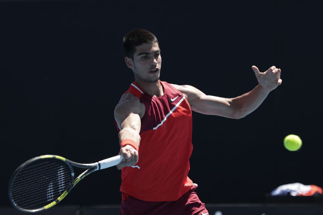 Carlos Alcaraz en la segunda ronda del Open de Australia