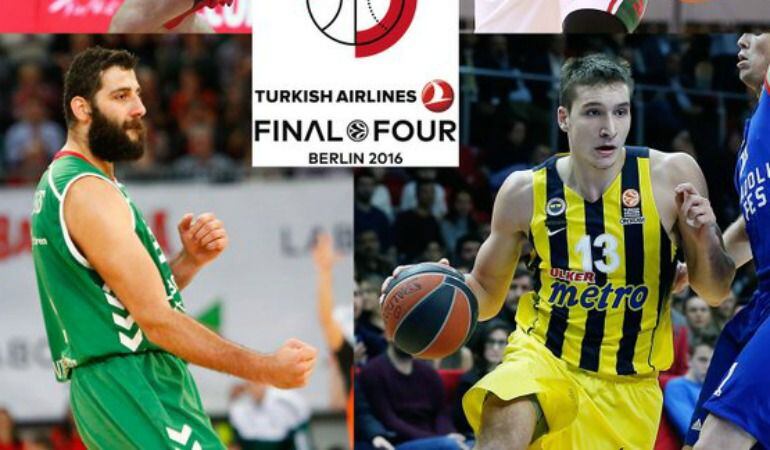 Ioannis Bourousis (Baskonia) y Bogdan Bogdanovic (Fenerbahce).