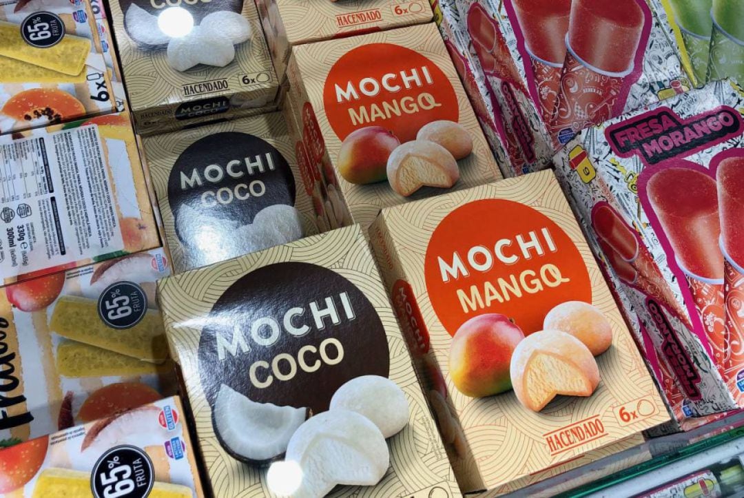 Fotografía tomada en agosto de 2019 con los helados Mochi de Coco y Mango